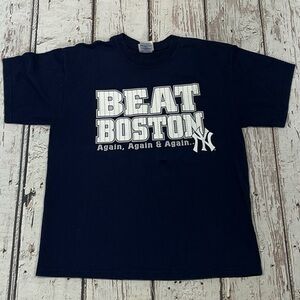 Vintage New York Yankees Beat Boston MLB Baseball Sports Tee Shirt